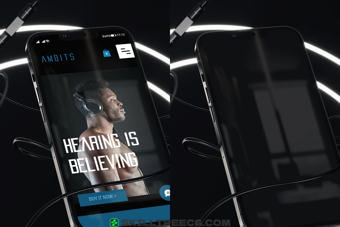 图片[2]-Smartphone With Headphones Mockup（325495）-技能树